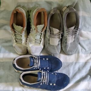 On Running Women's Shoes - White, Gray, Blue